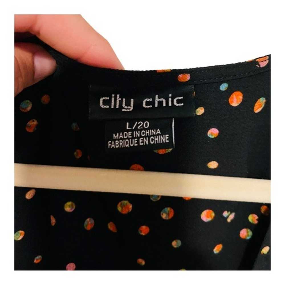 City chic black multi colored polka dot wrap dress - image 8