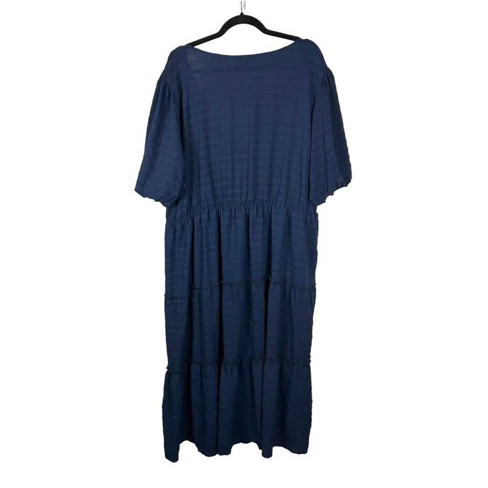 Ophelia Roe Dress Women 3X Navy Maxi Faux Wrap Ti… - image 2
