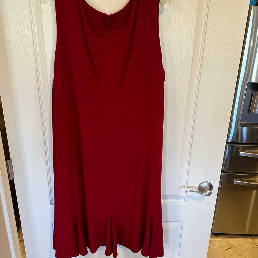 Catherines women’s dark red sleeveless midi dress… - image 3