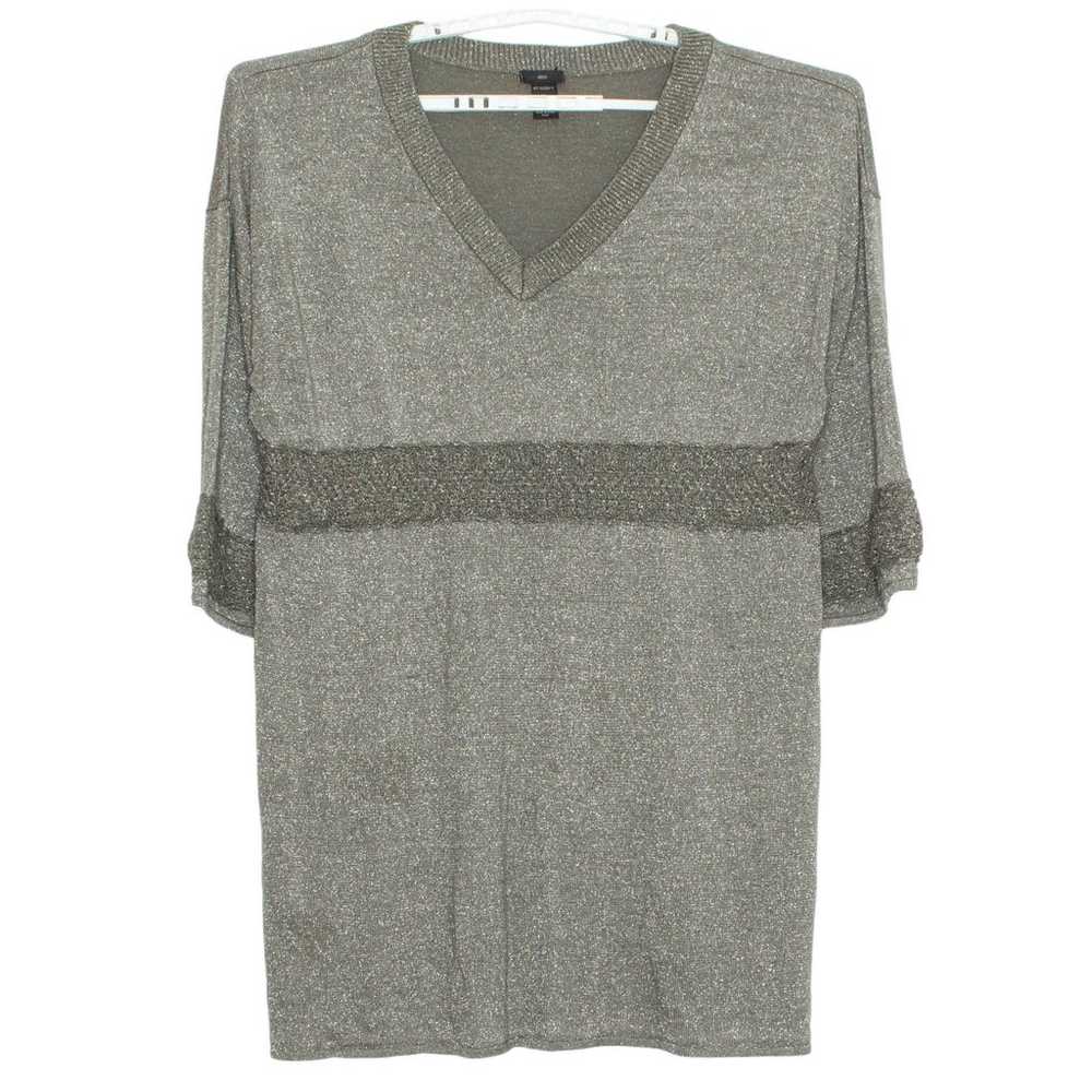 Ellos Womens Dress Shift V Neck 3/4 Sleeve Metall… - image 5