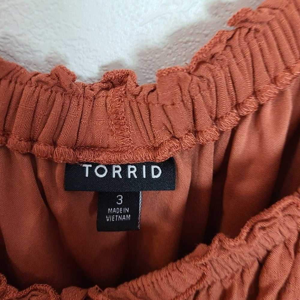 Torrid Womens 3X Rust Orange Crosshatch Woven Tie… - image 7