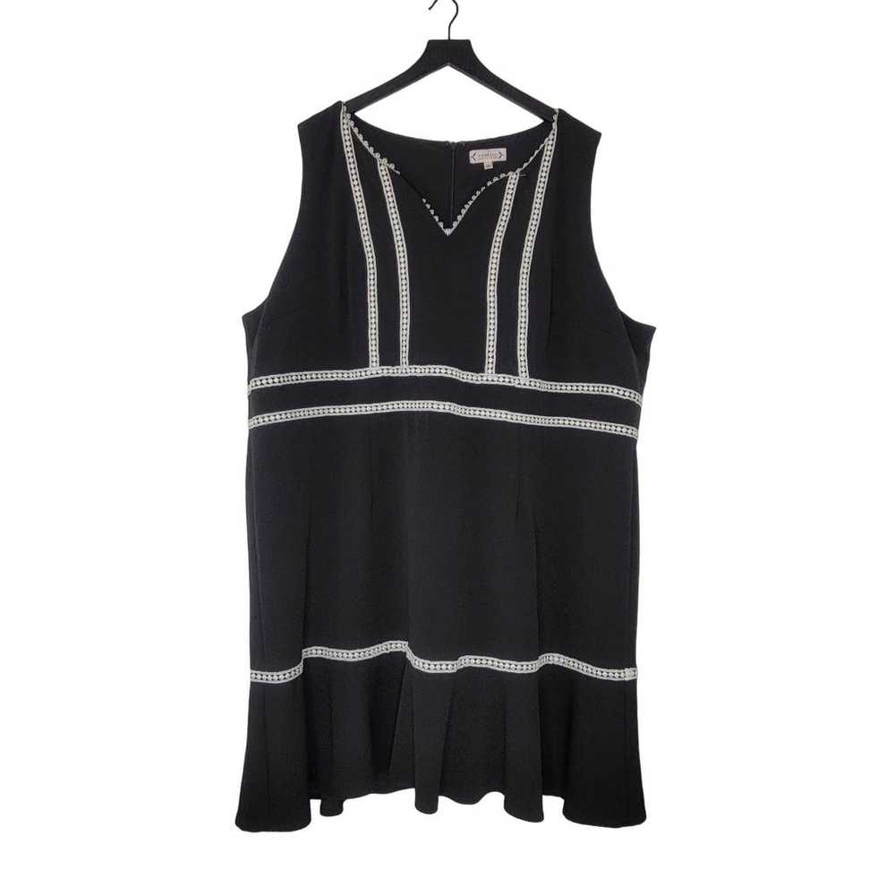 Nanette Lepore Dress Plus Size 26 Black White Emb… - image 1