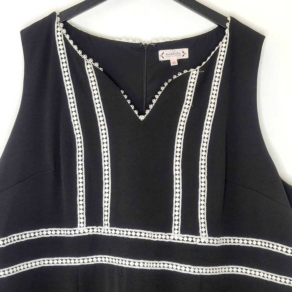 Nanette Lepore Dress Plus Size 26 Black White Emb… - image 3