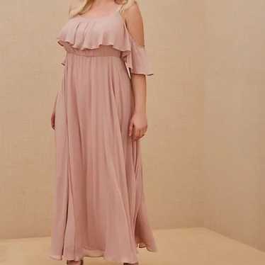 Chiffon pink comfy formal dress - image 1