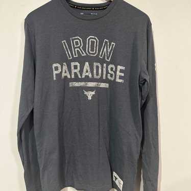Mens Under Armour grey Project Rock Iron Paradise Long-Sleeved T-Shirt