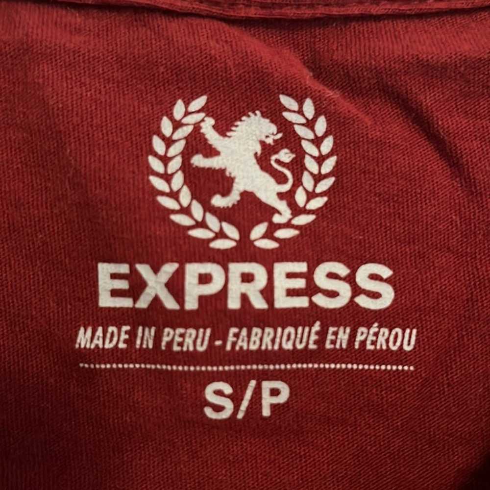 Express Mens Dark Red Short Sleeve Tee. Ribbed cr… - image 4