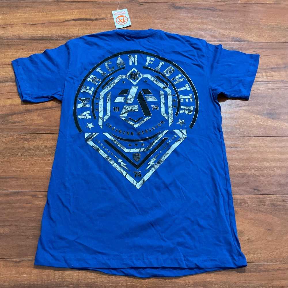 AMERICAN FIGHTER COURTLAND BLUE T-SHIRT SZ SMALL S - image 1