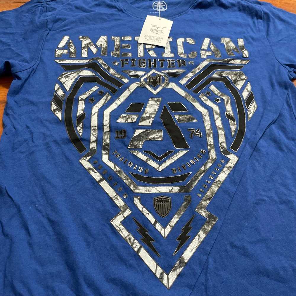 AMERICAN FIGHTER COURTLAND BLUE T-SHIRT SZ SMALL S - image 5