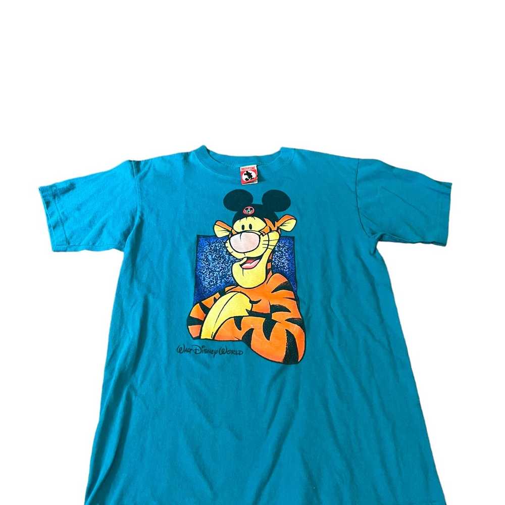 Disney T Shirt Adult Large Blue Tigger Graphic Mi… - image 1