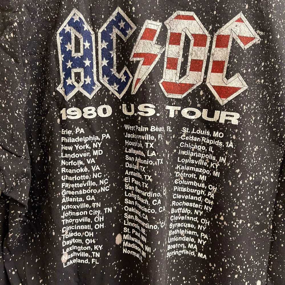 AC/DC Mens 1980s Tour Crewneck T-Shirt - image 5