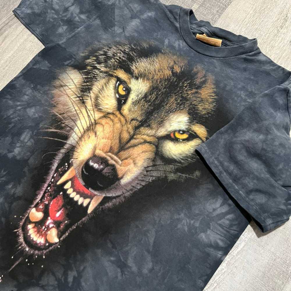 Vintage The Mountain 1999 Big Wolf Face Snarling … - image 2