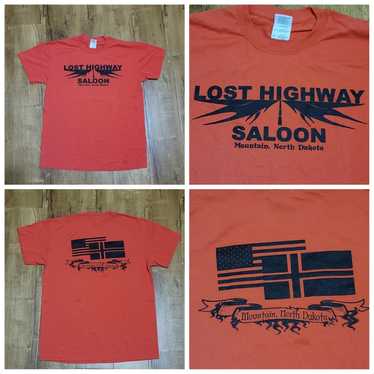 Vtg Lost Highway Saloon Mountain North Dakota T-s… - image 1