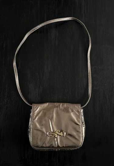 Russell and Bromley 80's Vintage Gold Metallic Bag