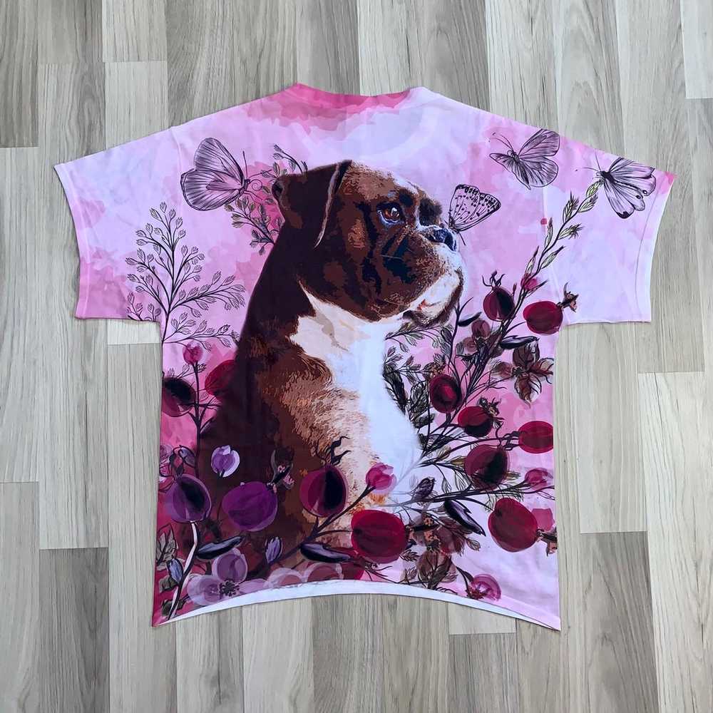 Boxer Dog Flowers Butterflies All Over Print Shir… - image 3