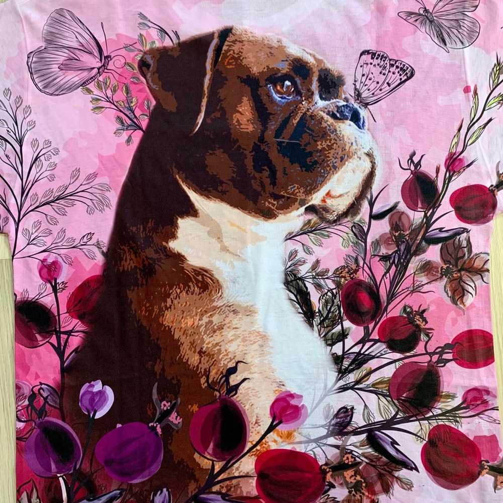 Boxer Dog Flowers Butterflies All Over Print Shir… - image 4