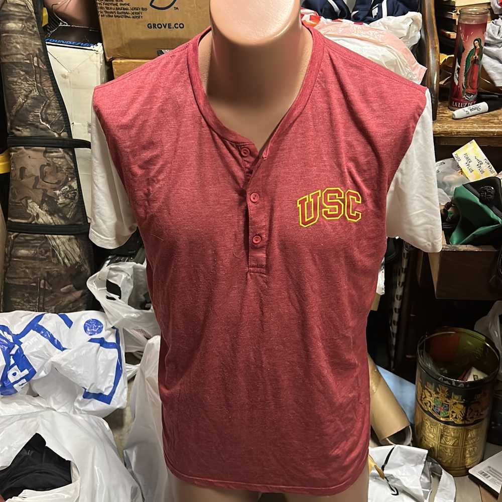 USC Trojans Collared Semi Button Shirt University… - image 1
