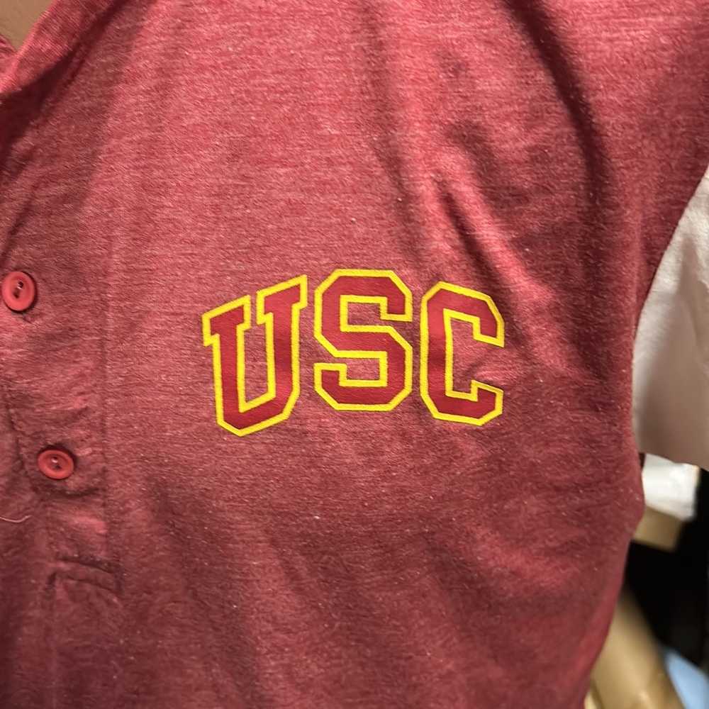 USC Trojans Collared Semi Button Shirt University… - image 2