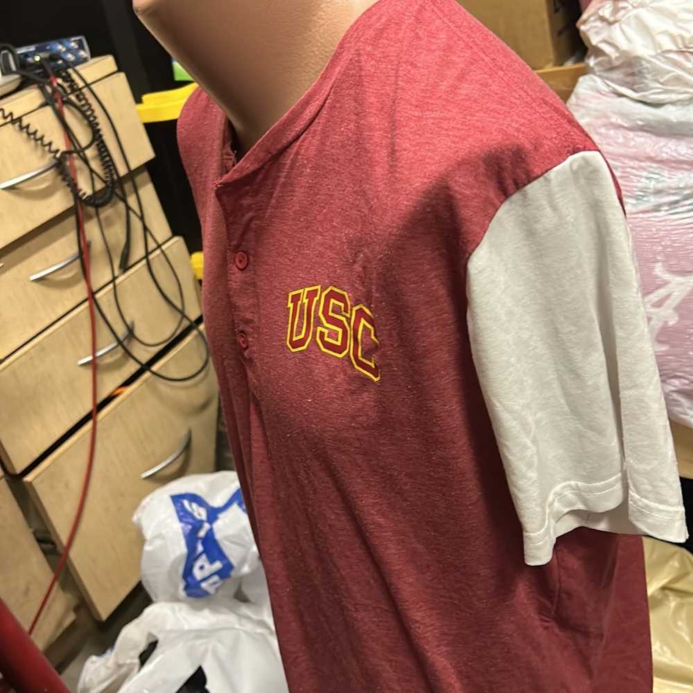 USC Trojans Collared Semi Button Shirt University… - image 4