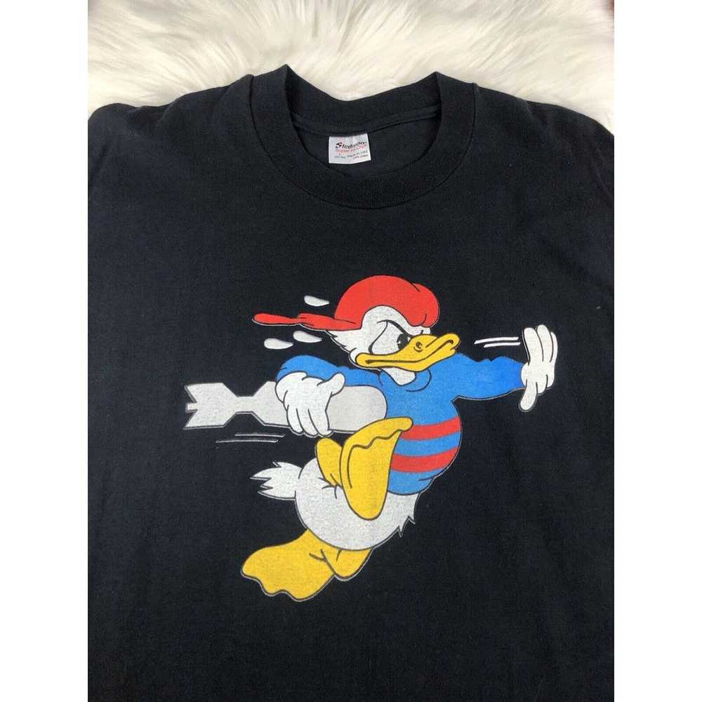 Vintage 80s Stedman Duck Rocket Cartoon Shirt Sin… - image 2