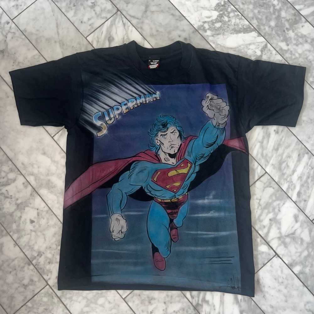Vintage Single stitch Superman tshirt on screen s… - image 1