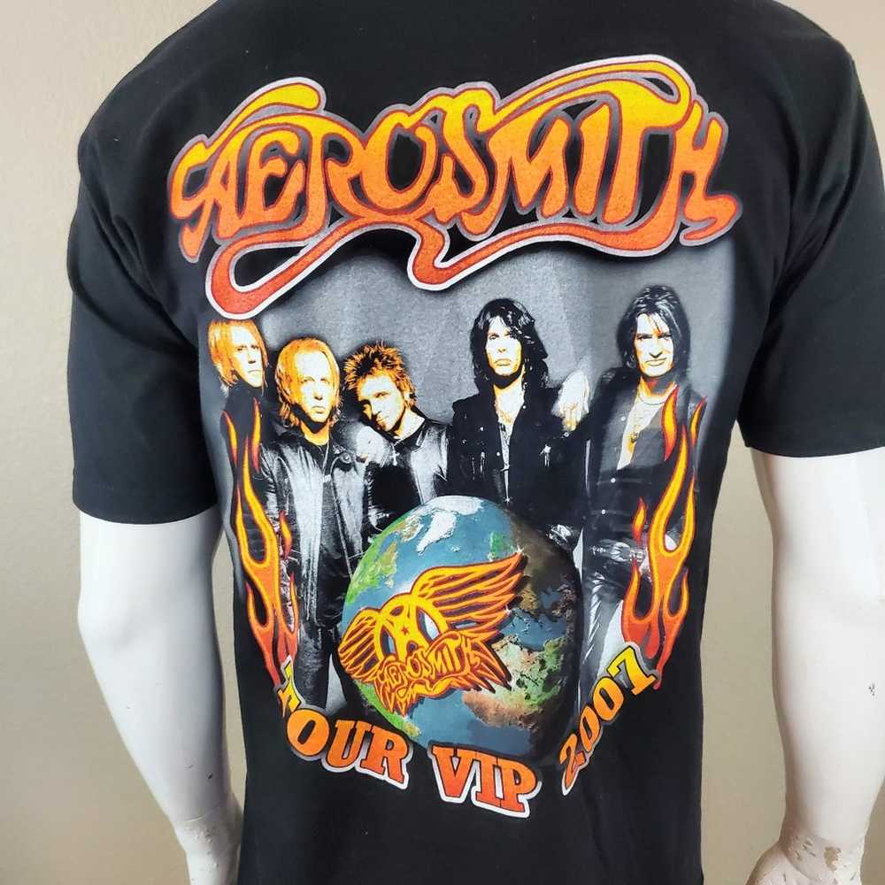 Vintage Aerosmith Band Black T Shirt 2007 Concert… - image 5