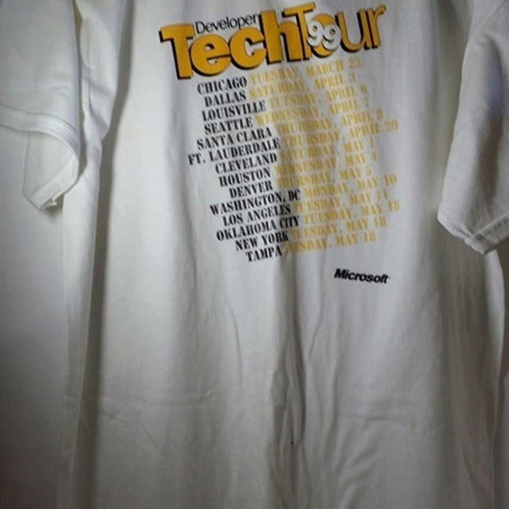 Microsoft 99 Tech tour white unworn T-shirt  Marc… - image 7