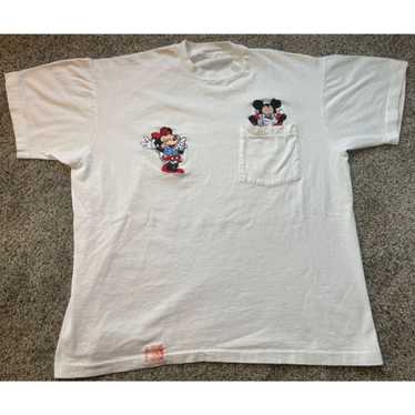Disney Women Sweatshirt Small White Fleece Hoodie Minnie Mouse Embroidered  READ