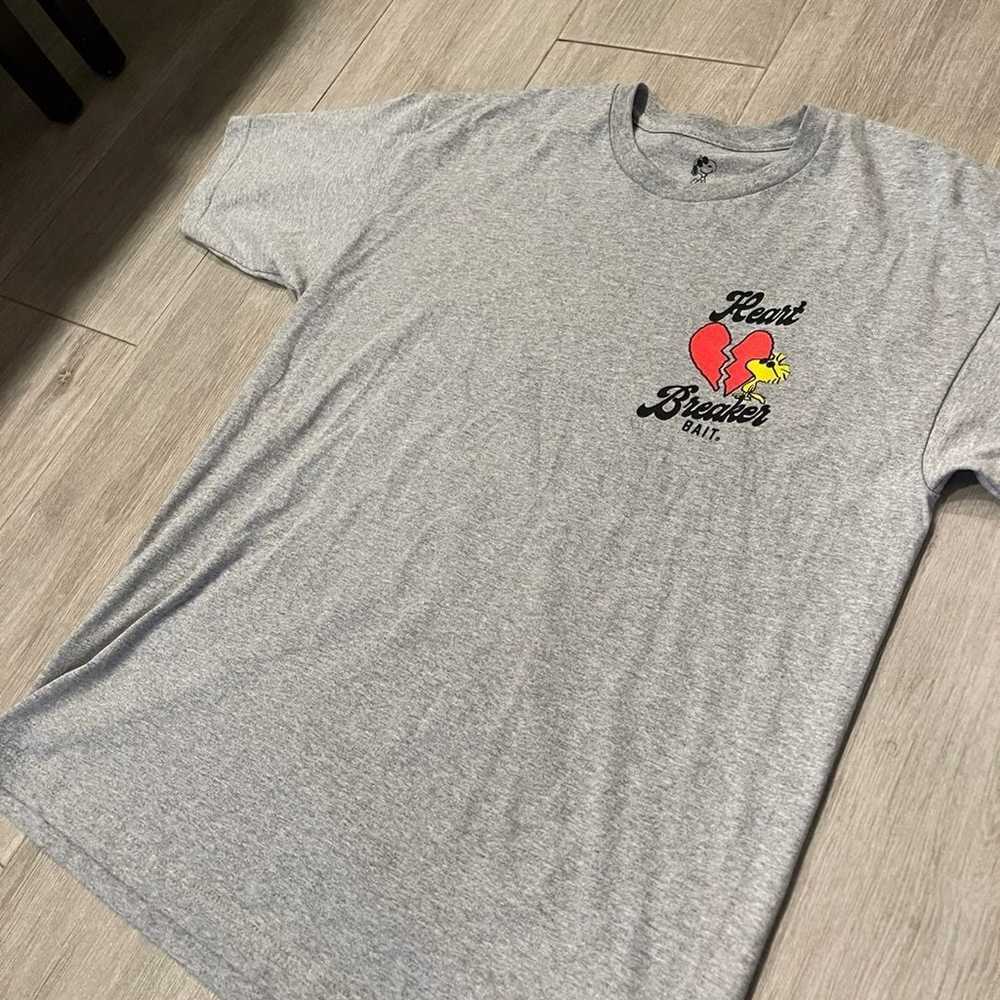 BAIT x Snoopy Heart Breaker Gray Tee T-Shirt Size… - image 2