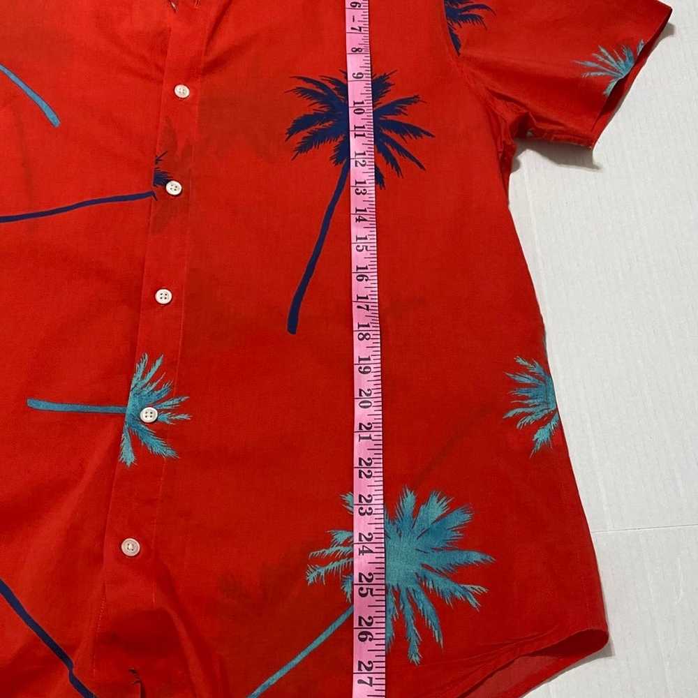Mens BONOBOS Red Palm Print Short Sleeve Hawaiian… - image 7
