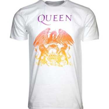 Official Queen T Shirt Classic Crest Black Classic Rock Band Bohemian  Rhapsody