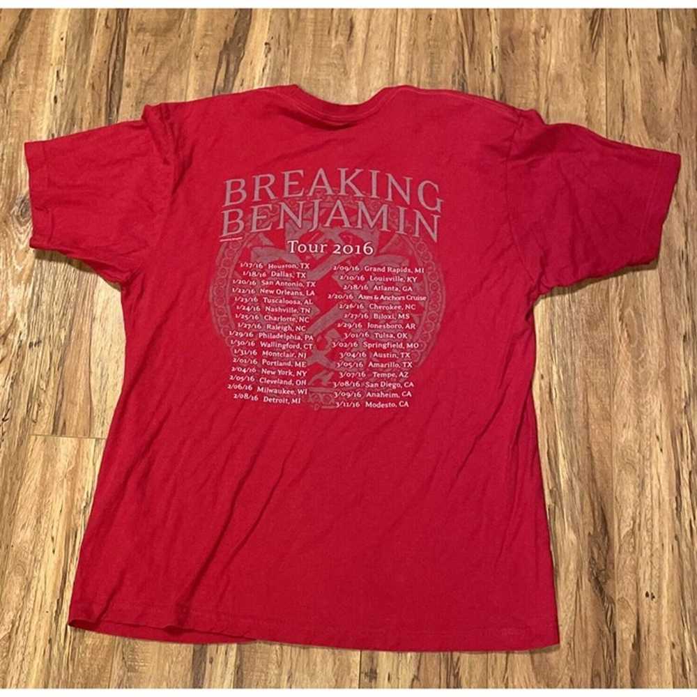 BREAKING BENJAMIN Band 2016 Tour Red Tultex T-Shi… - image 4