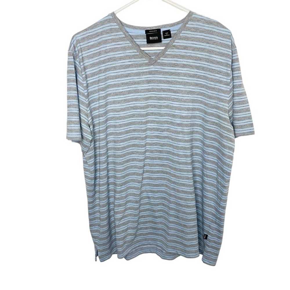 Boss Hugo Boss striped T-shirt size XL blue - image 1