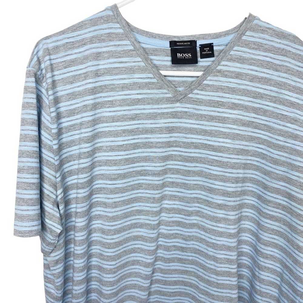 Boss Hugo Boss striped T-shirt size XL blue - image 3