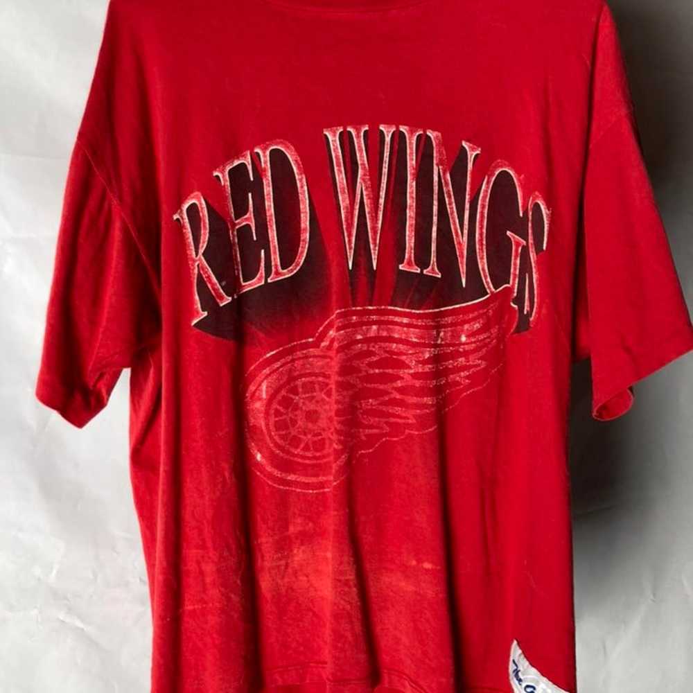 Vintage single stitch Detroit red wings t shirt t… - image 1