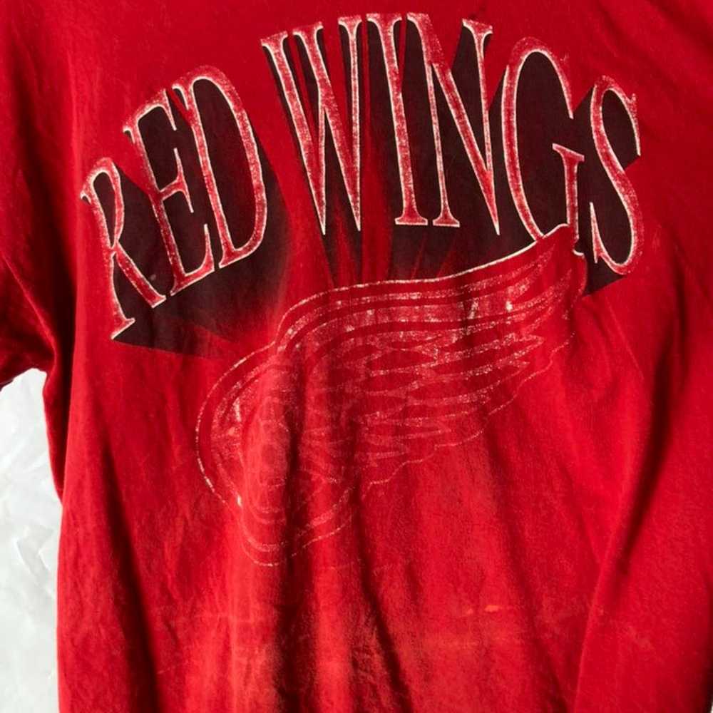 Vintage single stitch Detroit red wings t shirt t… - image 2