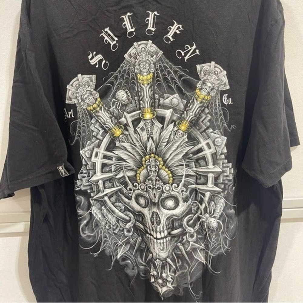 NEW SULLEN ART MAYAN SKULL HEAD BLACK TEE XL - image 3