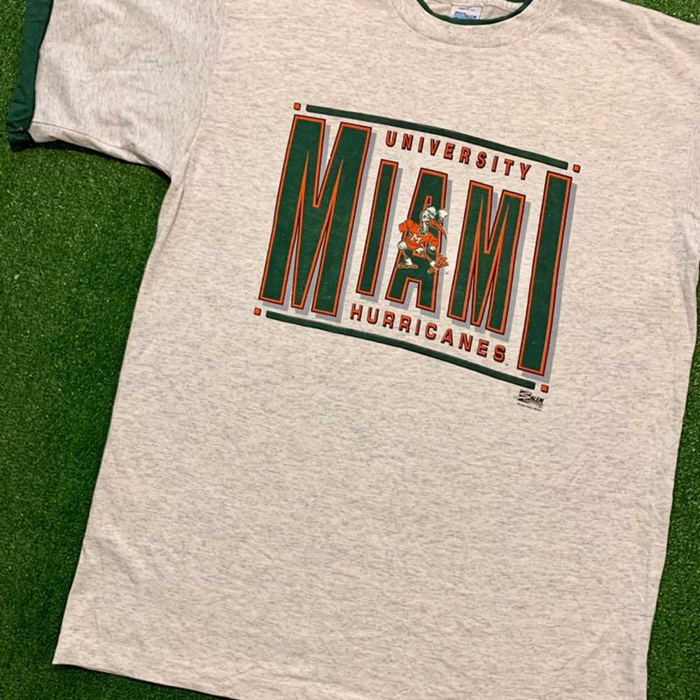 NEW 1991 Miami Hurricanes Roll Up Sleeve - image 3
