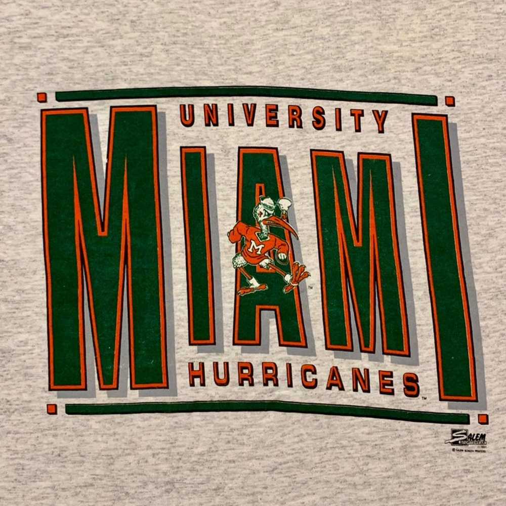 NEW 1991 Miami Hurricanes Roll Up Sleeve - image 4