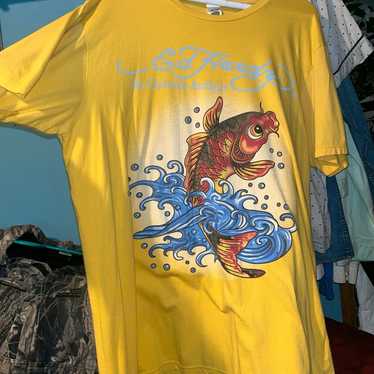 Ed Hardy XL koi fish yellow rare vintage tshirt - image 1