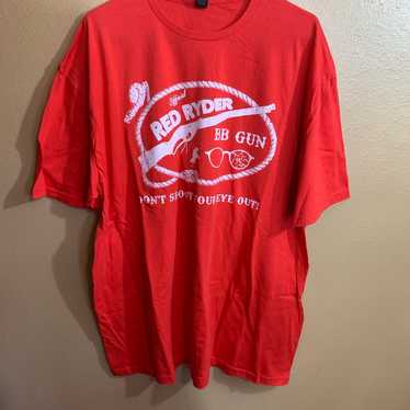 Christmas Story Red Ryder BBGun Print Red T-Shirt… - image 1