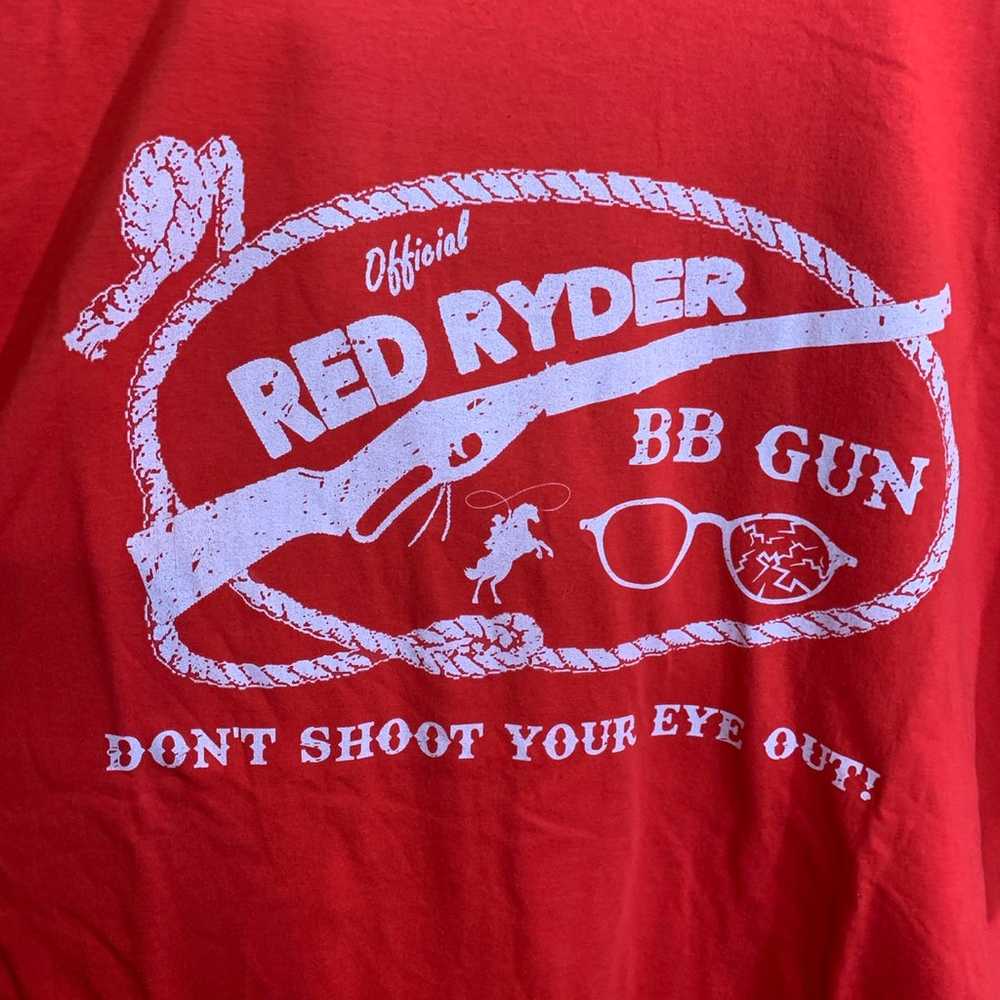 Christmas Story Red Ryder BBGun Print Red T-Shirt… - image 3