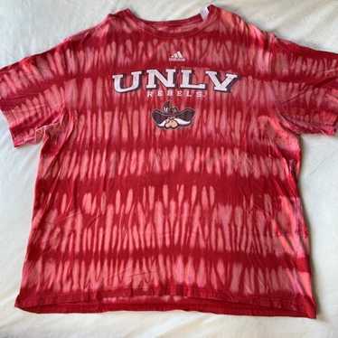 UNLV Rebels Red Custom Adidas Acid Wash Bleach Ts… - image 1