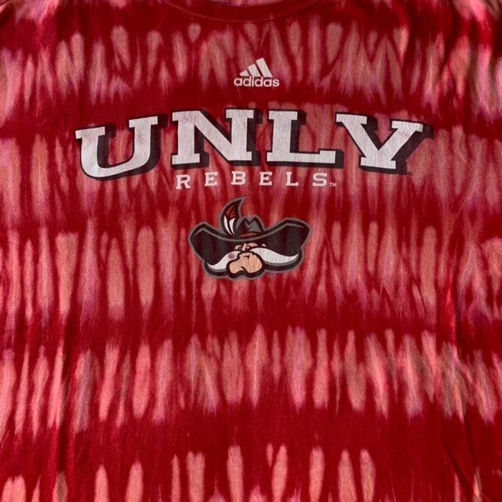 UNLV Rebels Red Custom Adidas Acid Wash Bleach Ts… - image 2