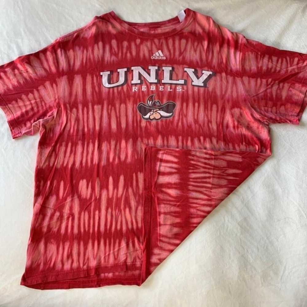 UNLV Rebels Red Custom Adidas Acid Wash Bleach Ts… - image 3
