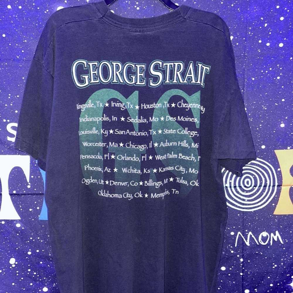 Vintage 90s single stitched george straight tee - image 3