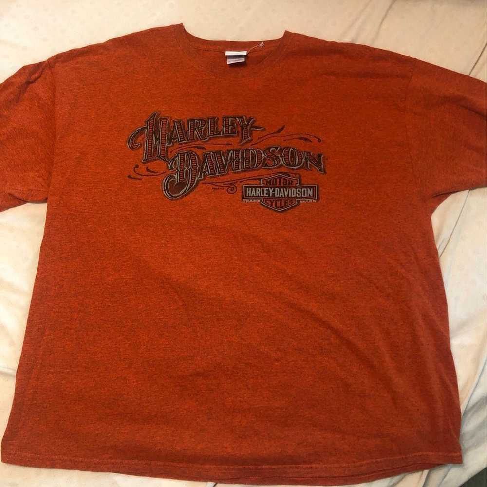 Orange harley davidson shirt - image 1