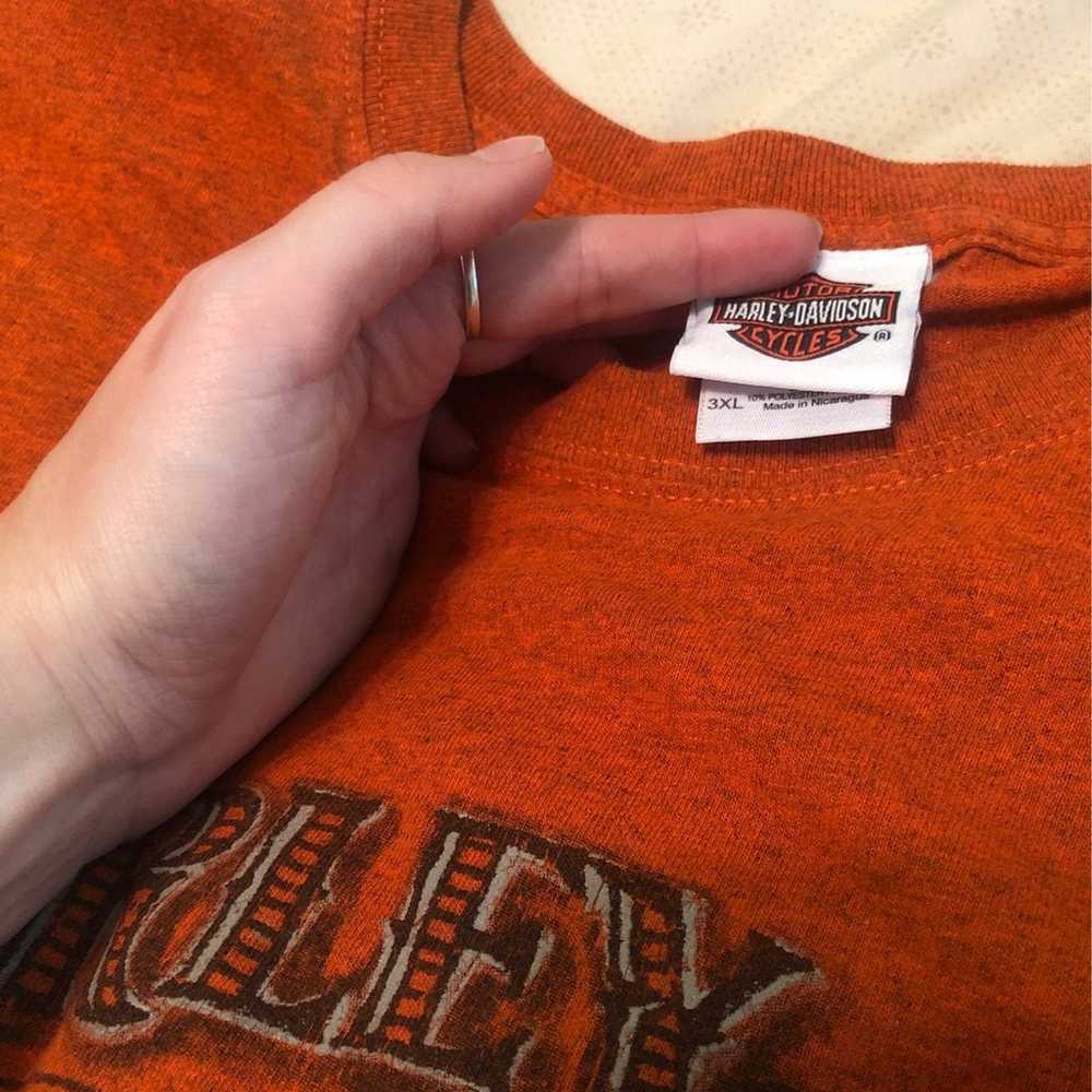 Orange harley davidson shirt - image 2