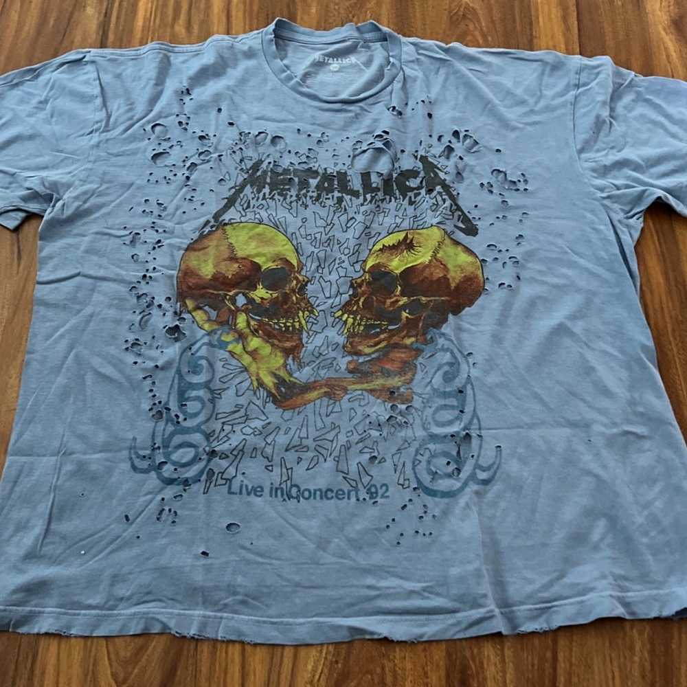 Metallica Distressed T-shirt Sz O/S - image 1