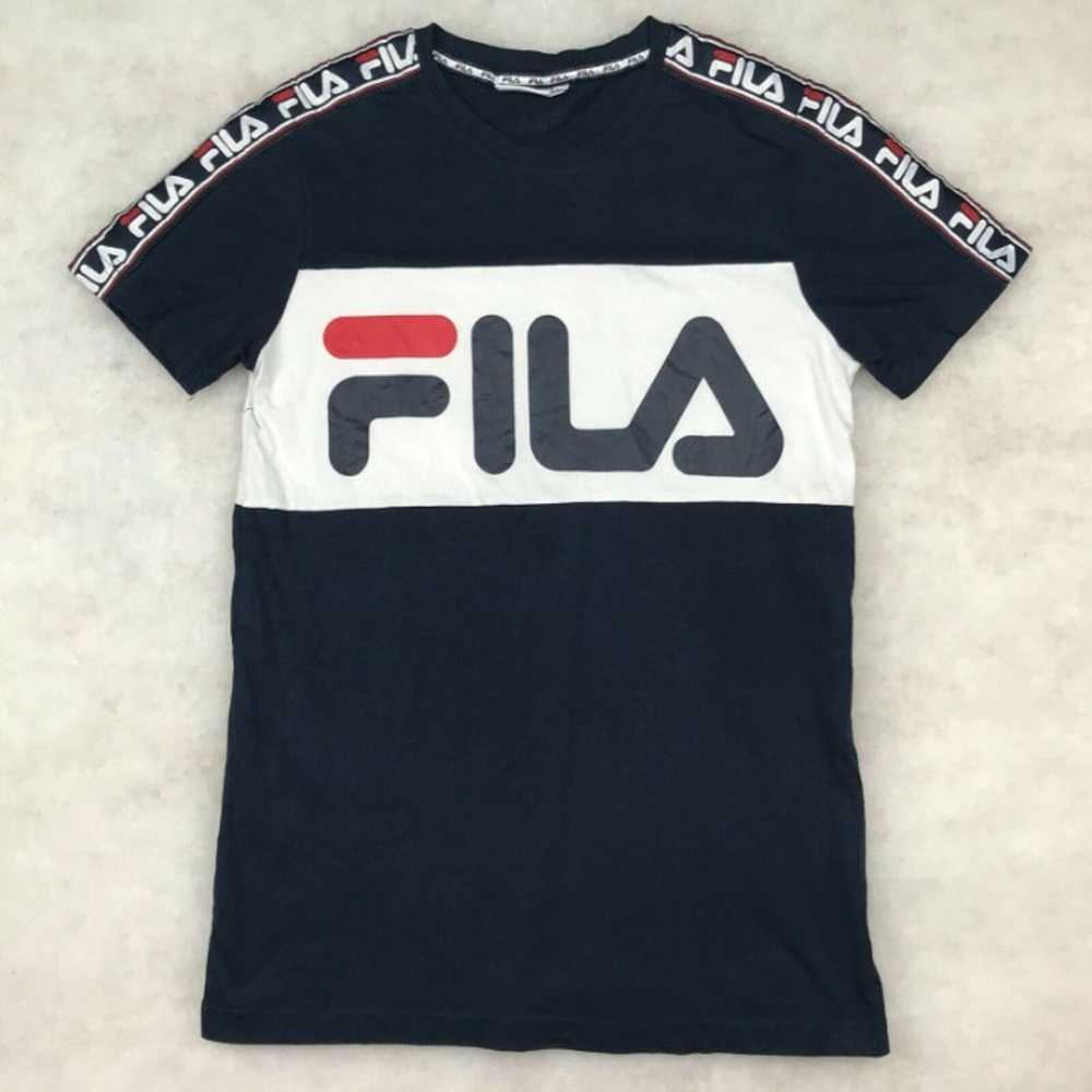 Fila Mens Navy White Basic T Shirt Short Sleeve C… - image 1