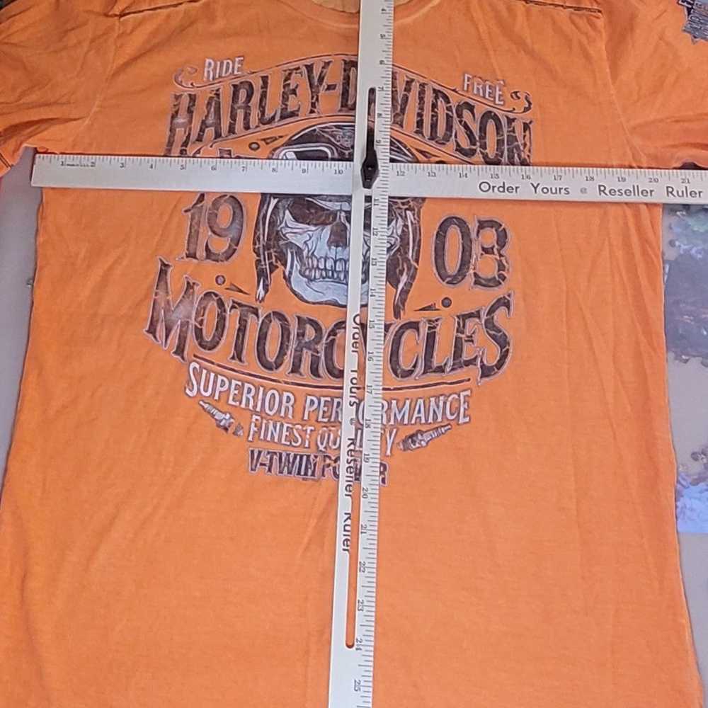 Harley Davidson S Orange SS Crew Neck T-Shirt - image 10